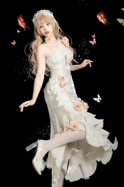 [pre-order] Amour Rose Bianca White and Blue Mermaid Dress Set