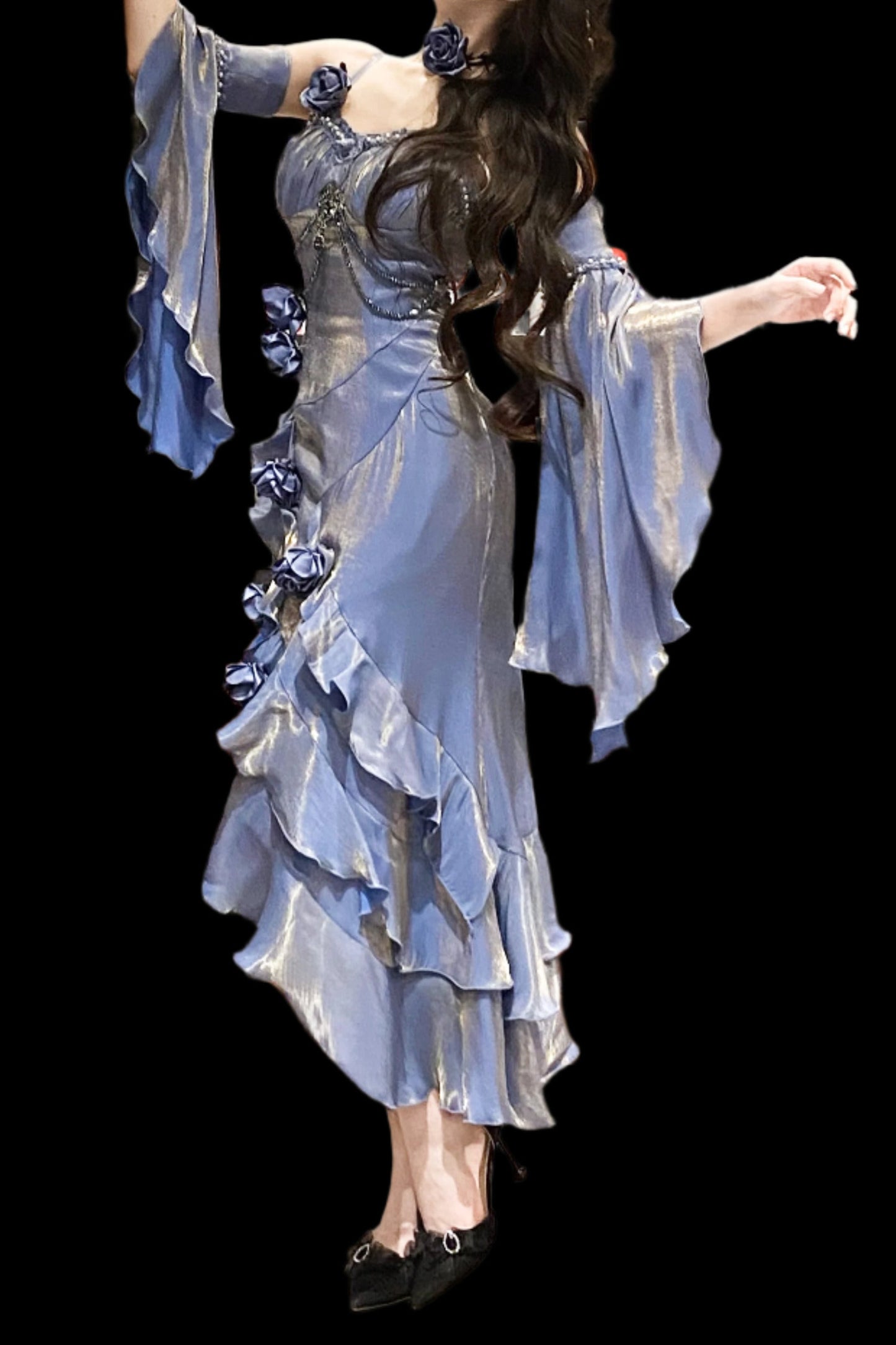 [pre-order] Amour Rose Bianca White and Blue Mermaid Dress Set
