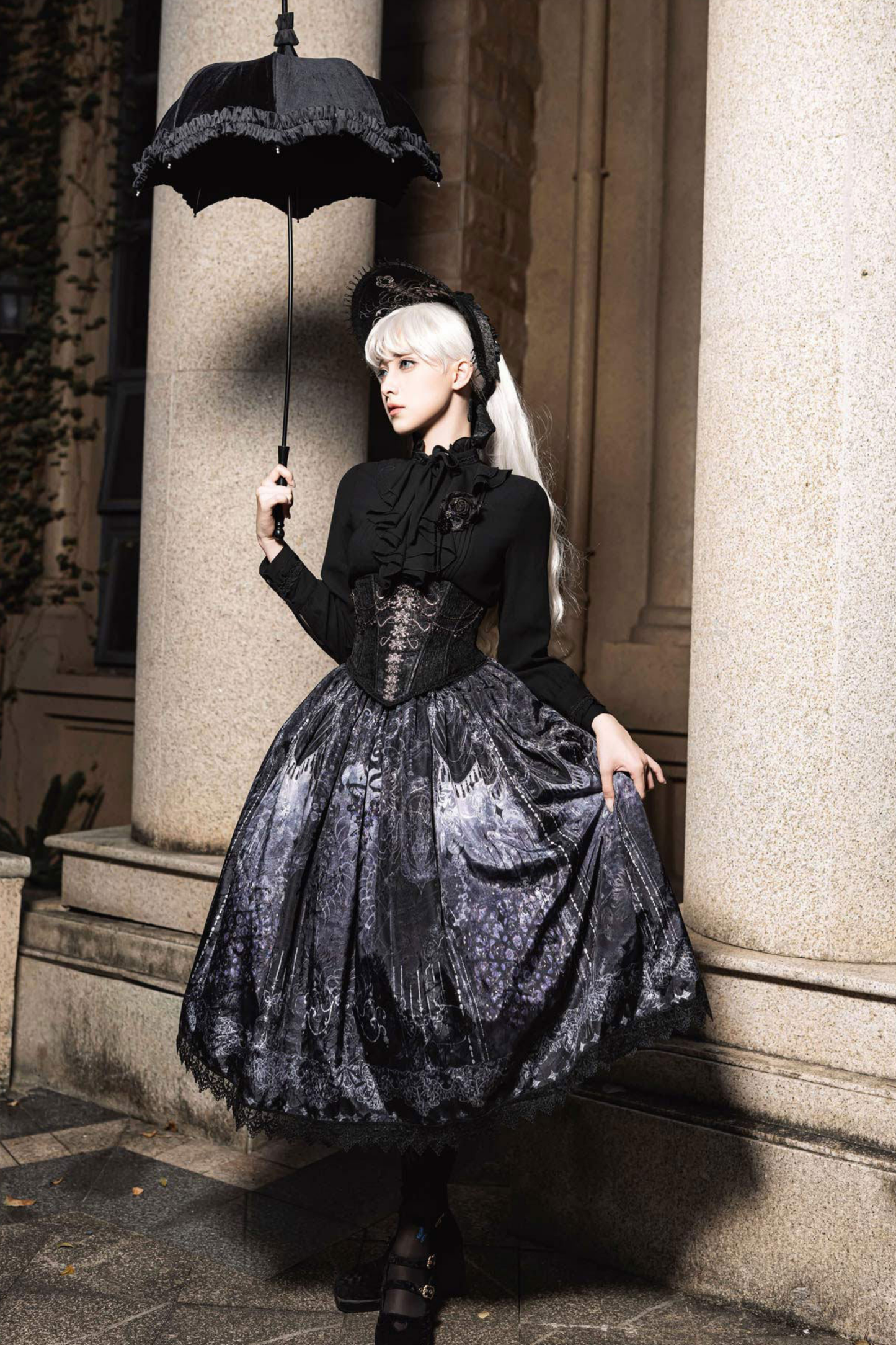 Gothic Lolita Jumper Skirt + Jacket + Skirt + Shirt + Corset + Accessories