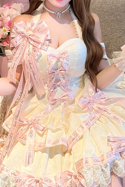 Many Logo Ribbon Princess Dress + Badge + Head Accessory + Tail