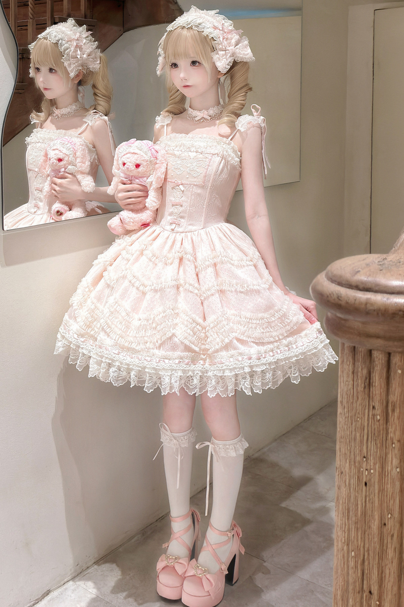 Sweet Jenny Lolita Jumper Skirt + Necklace + Hat + Headband