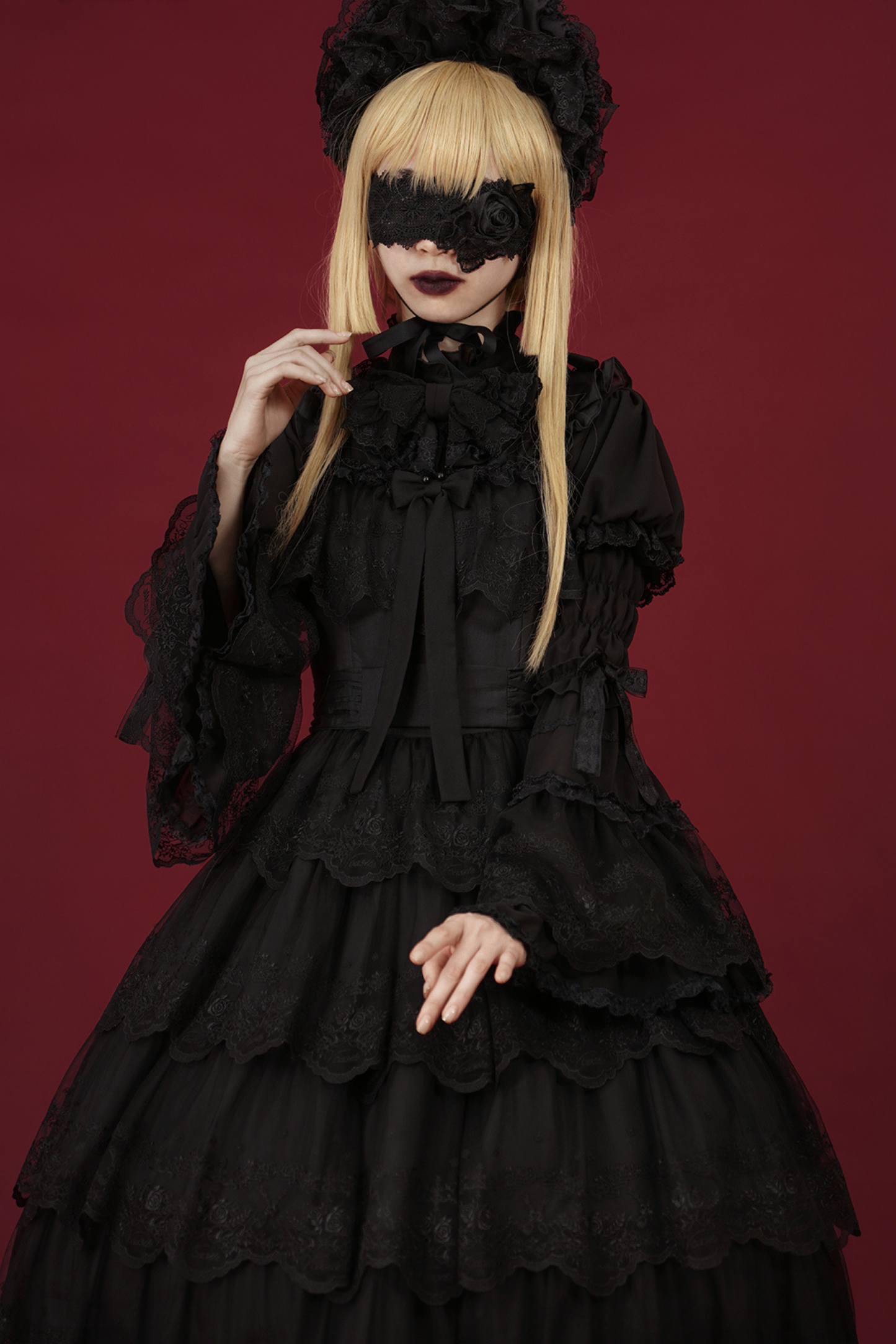 Flower Banquet Princess Sleeve Shirt + Ruffle Lolita Dress