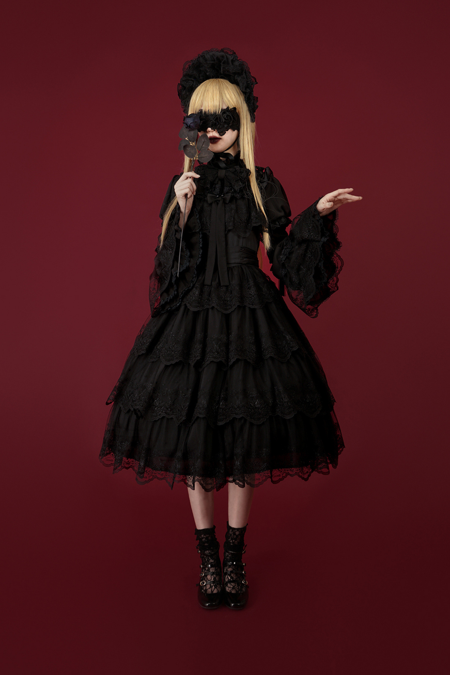 Flower Banquet Princess Sleeve Shirt + Ruffle Lolita Dress