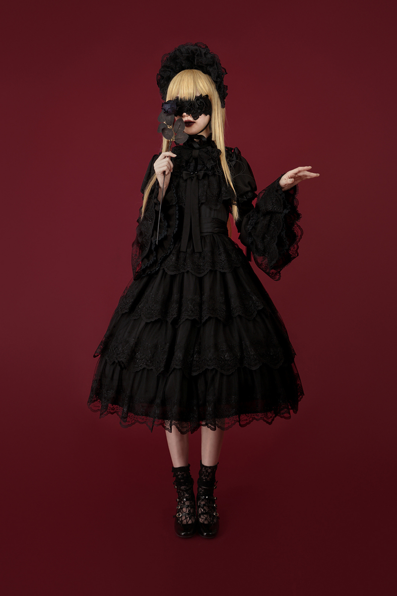 Flower Banquet Princess Sleeve Shirt + Ruffle Lolita Dress