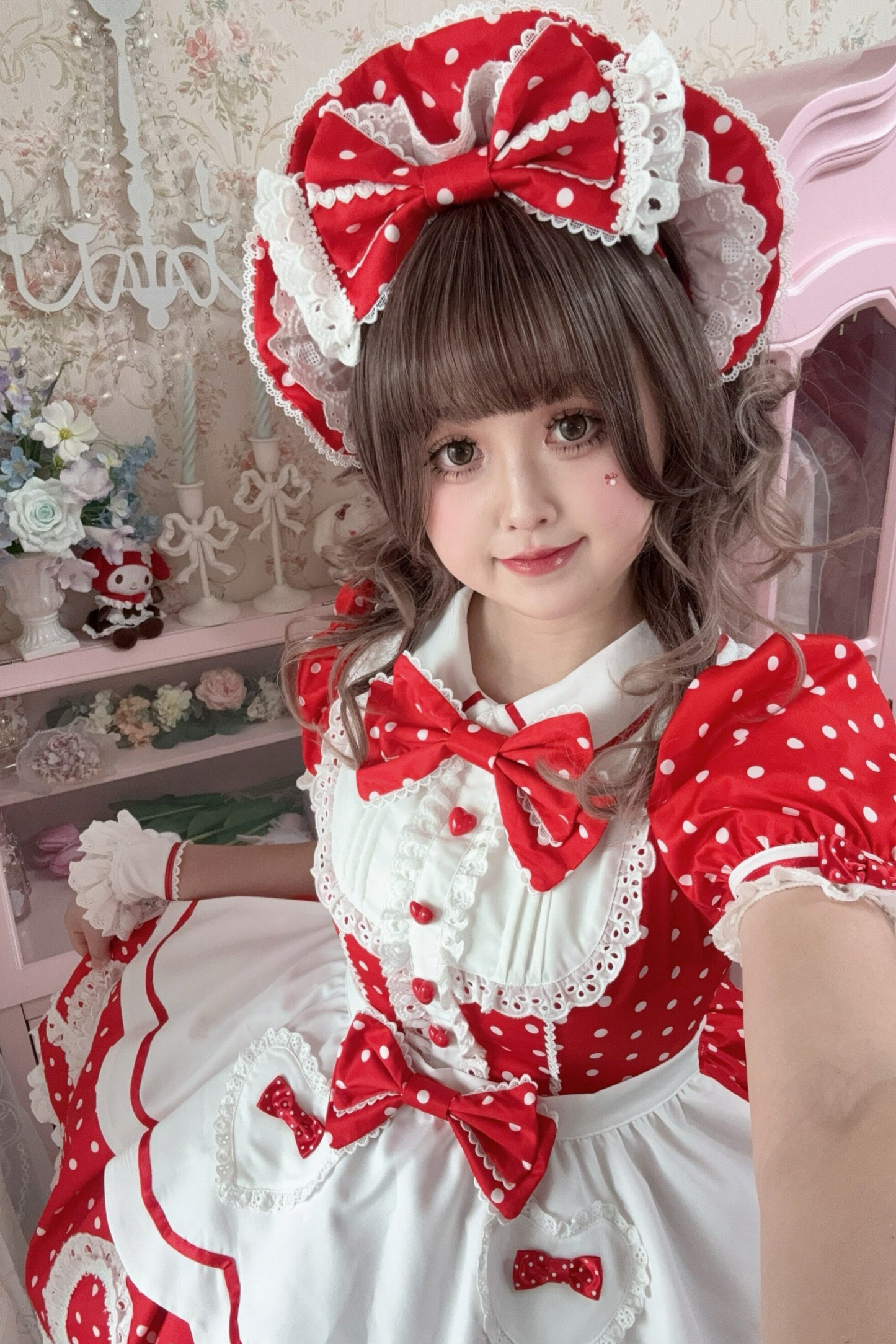 [pre-order] Retro Doll-like Lolita Dress + Hair Band + Clip + Bonnet + Hat