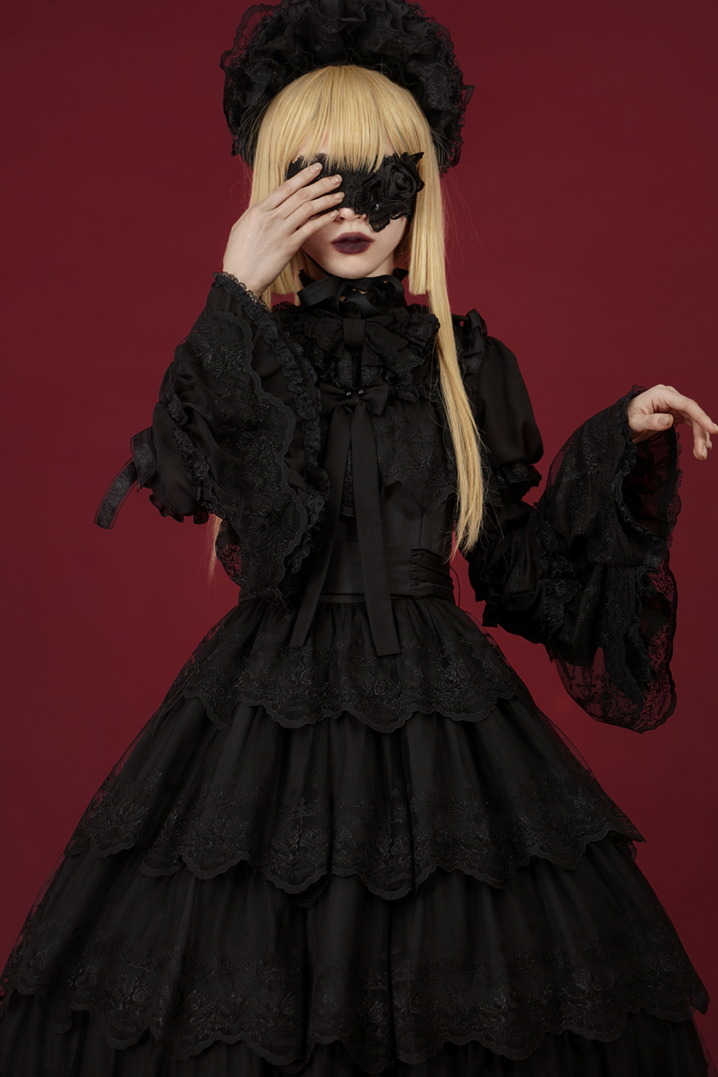 Flower Banquet Princess Sleeve Shirt + Ruffle Lolita Dress