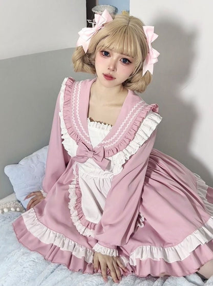 Sweet College Style Sailor Maid Lolita Dress