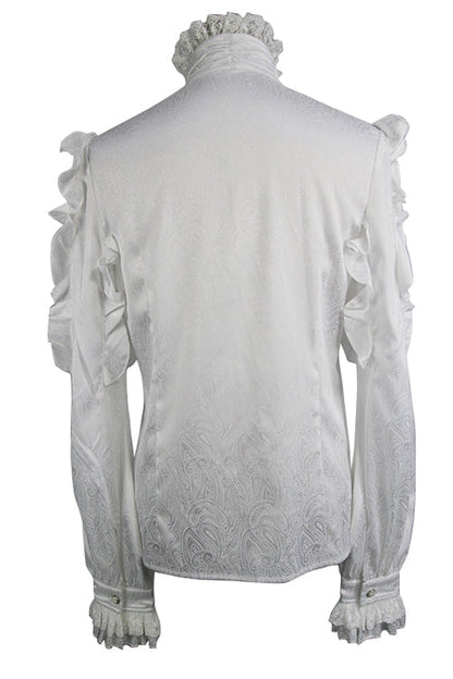 White Vampire Ruffled Sleeves Gothic Blouse