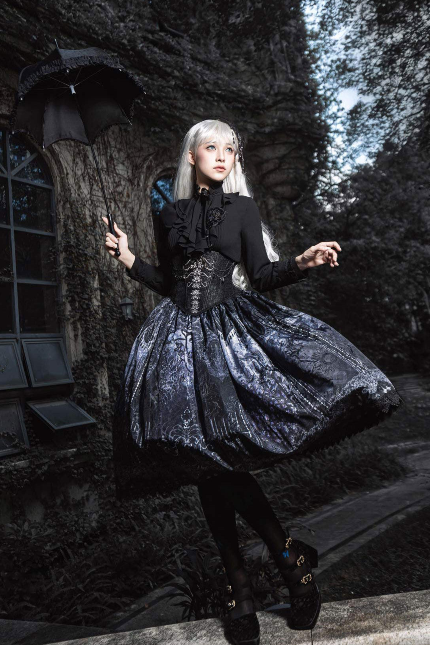 Gothic Lolita Jumper Skirt + Jacket + Skirt + Shirt + Corset + Accessories