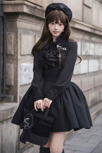 British Detective Lolita Coat + Cape + Skirt + Shirt + Bag + Brooch + Hat + Beret + Necklace