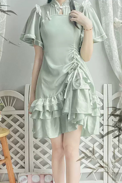 Ruffle Retro Cheongsam Dress