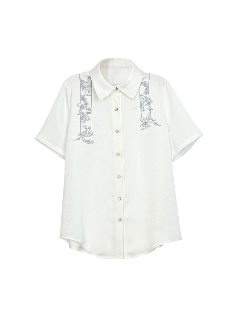 [pre-order] Retro Chinese-style Vest + Shirt + Asymmetric Skirt
