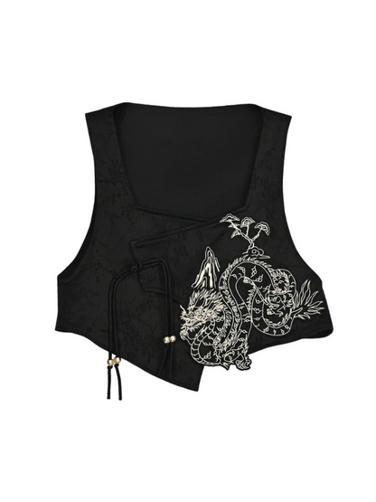 [pre-order] Retro Chinese-style Vest + Shirt + Asymmetric Skirt