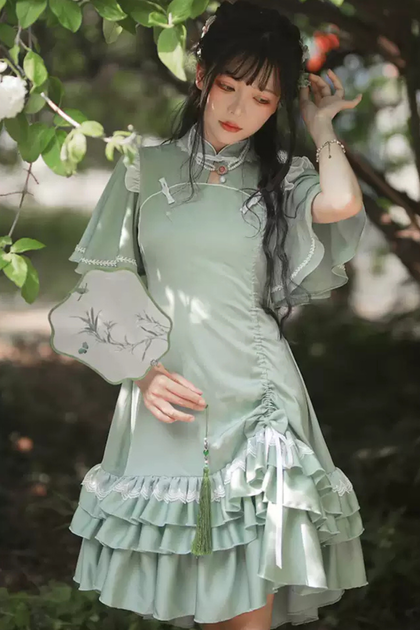 Ruffle Retro Cheongsam Dress