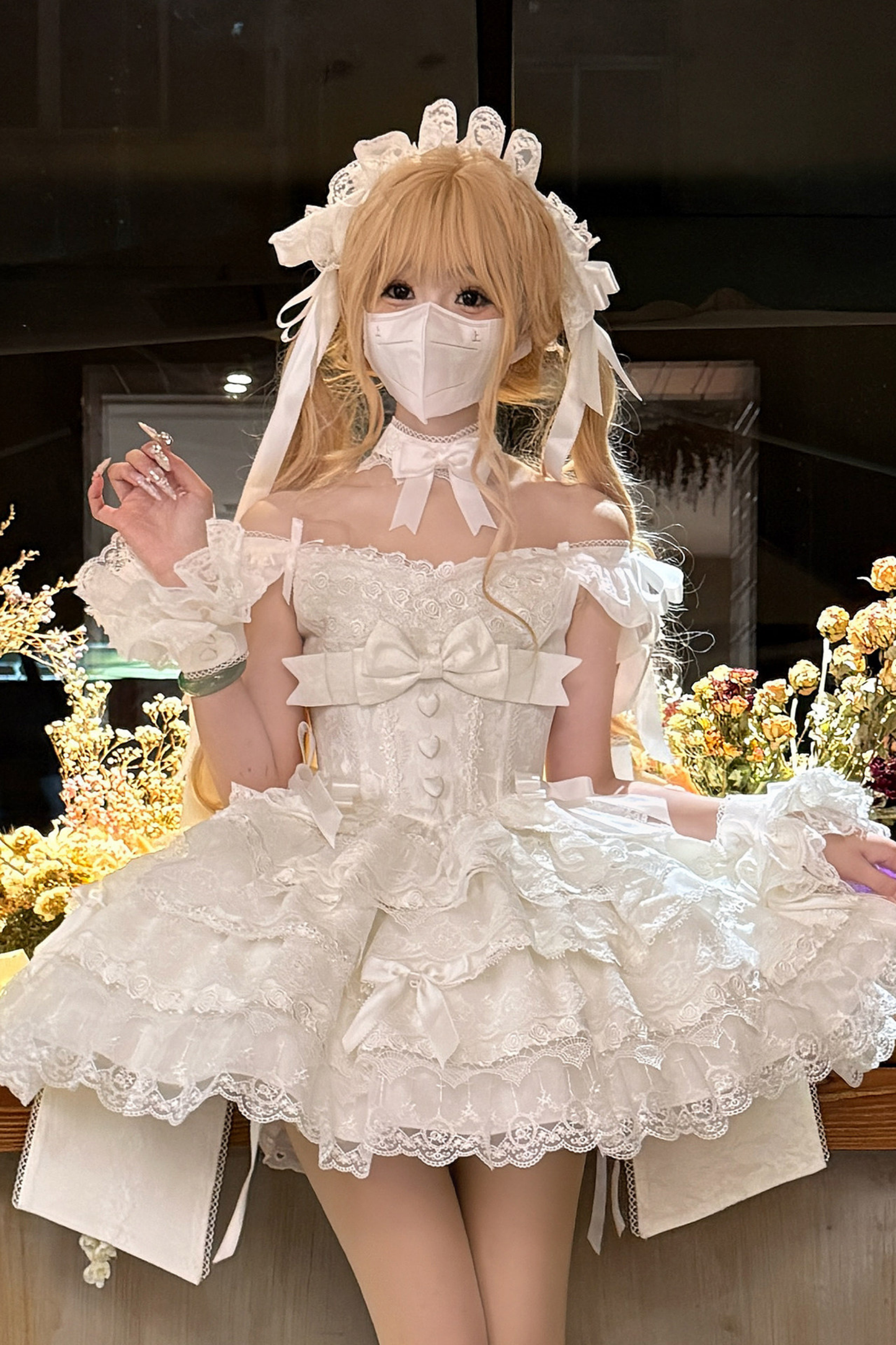 [pre-order] Princess Ballet Tiered Lolita Dress + Headband + Necklace + Sleeves + Tail