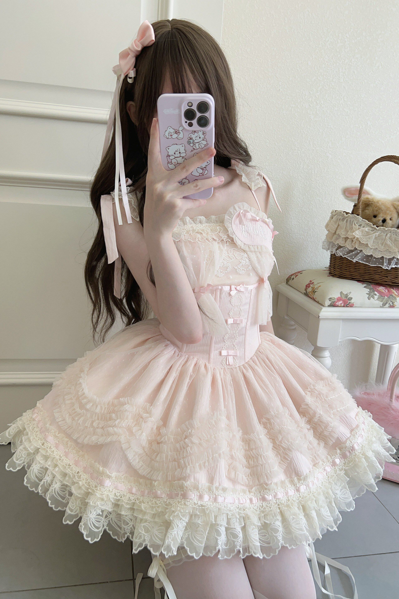 Sweet Jenny Lolita Jumper Skirt + Necklace + Hat + Headband