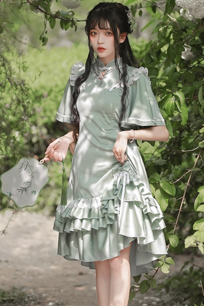 Ruffle Retro Cheongsam Dress