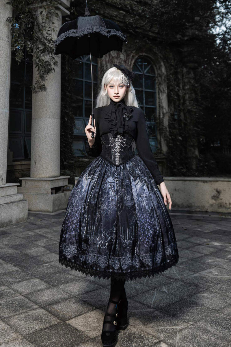 Gothic Lolita Jumper Skirt + Jacket + Skirt + Shirt + Corset + Accessories