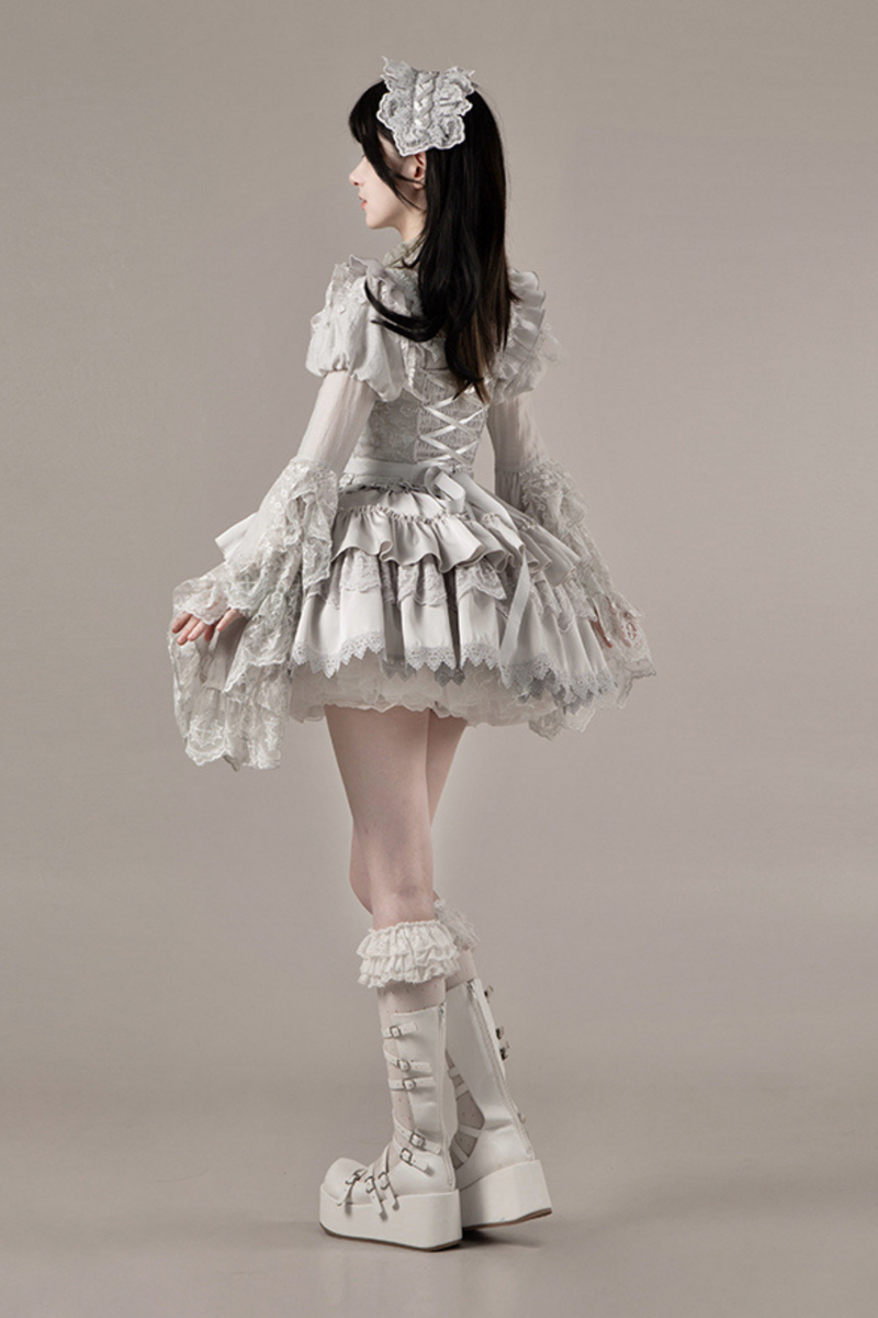 Gothic Lolita Skirt + Corset + Veil + Necklace + Waist Chain
