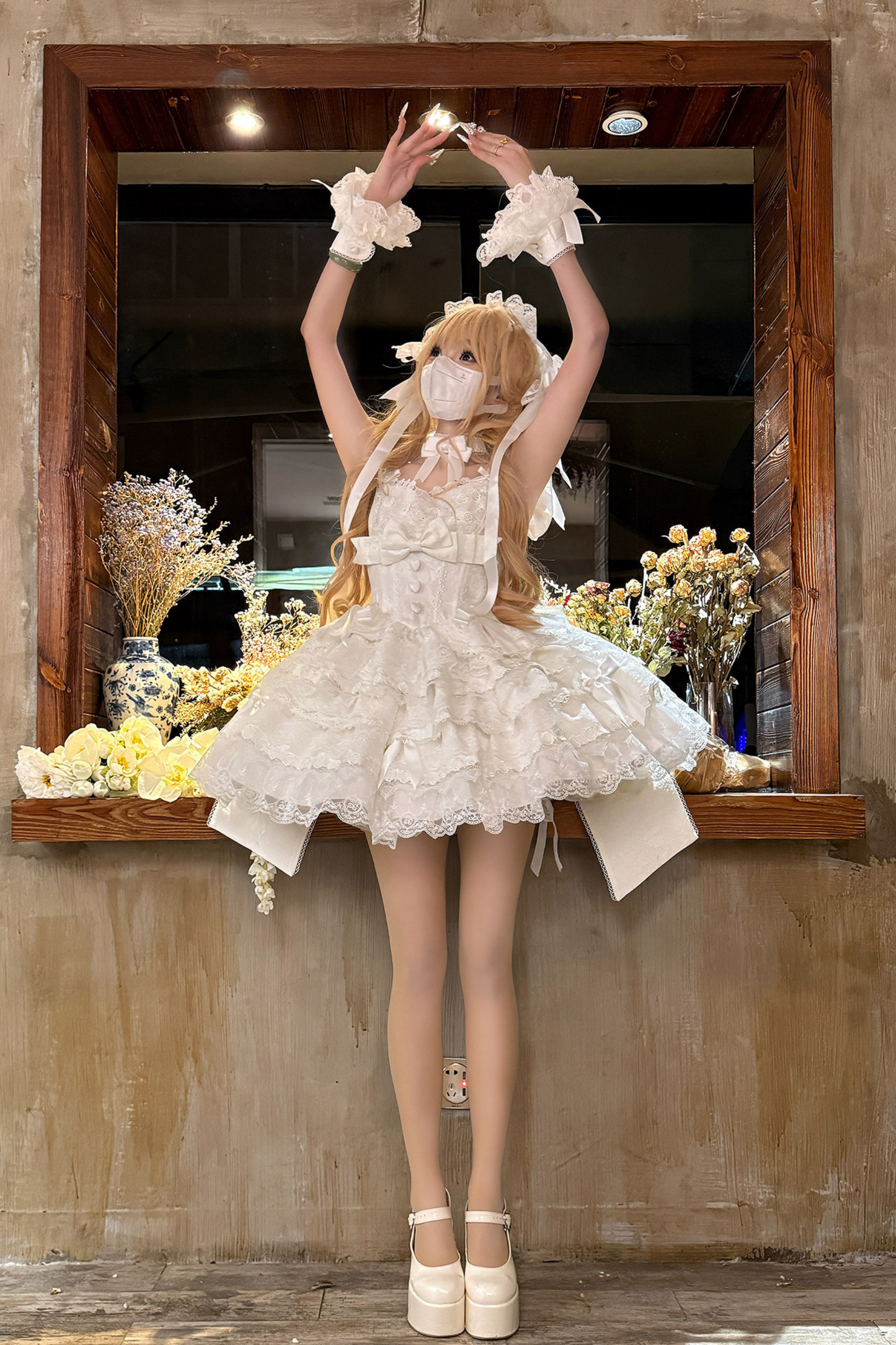 [pre-order] Princess Ballet Tiered Lolita Dress + Headband + Necklace + Sleeves + Tail