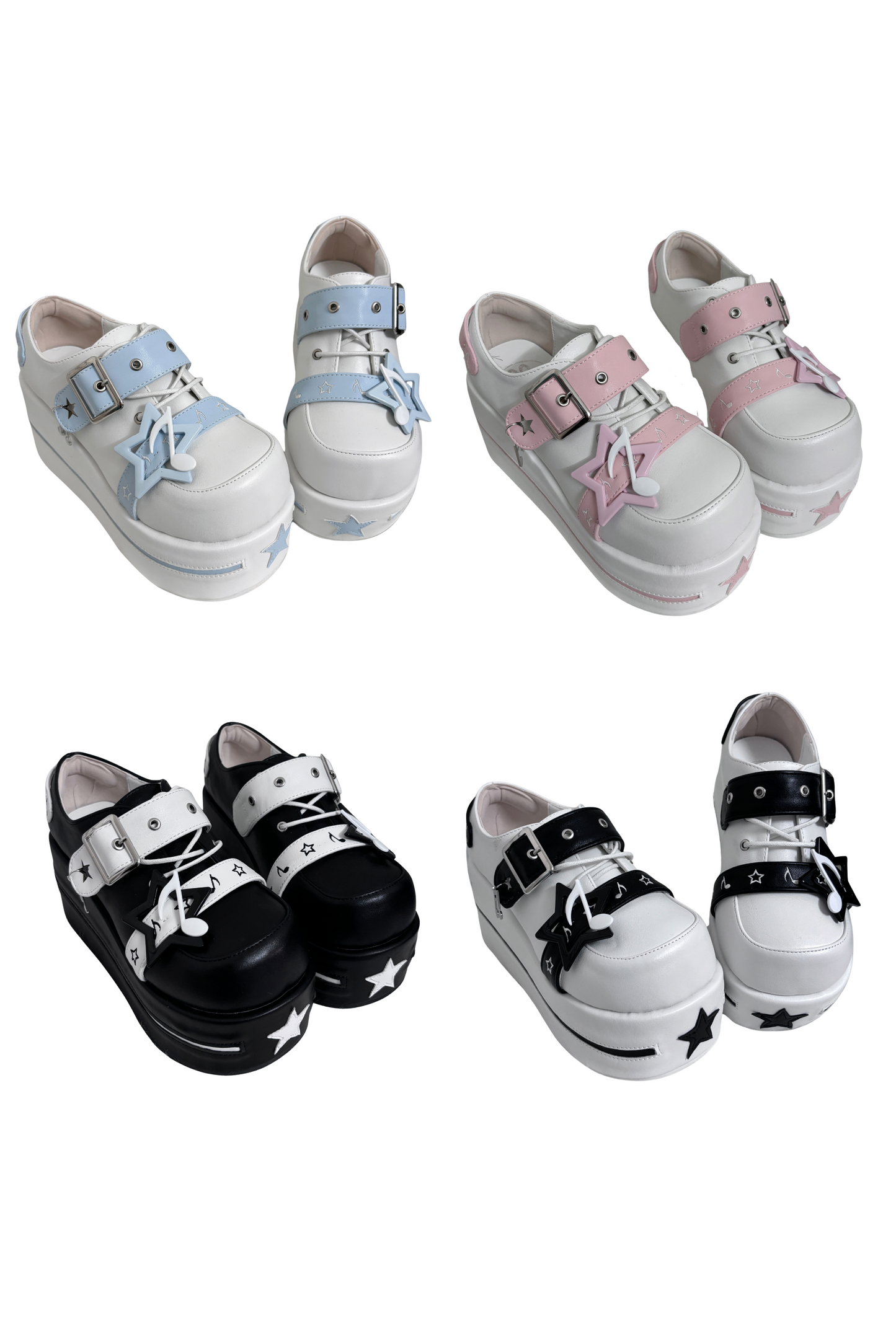 [pre-order] Star Melody Punk Strap Platform Shoes