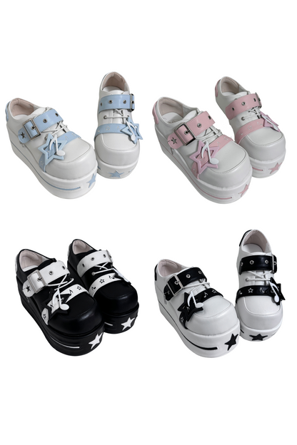[pre-order] Star Melody Punk Strap Platform Shoes