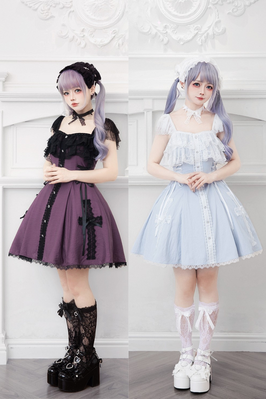 [reservations] Gothic Dark Mine Lace Flying Sleeve Dress + Choker