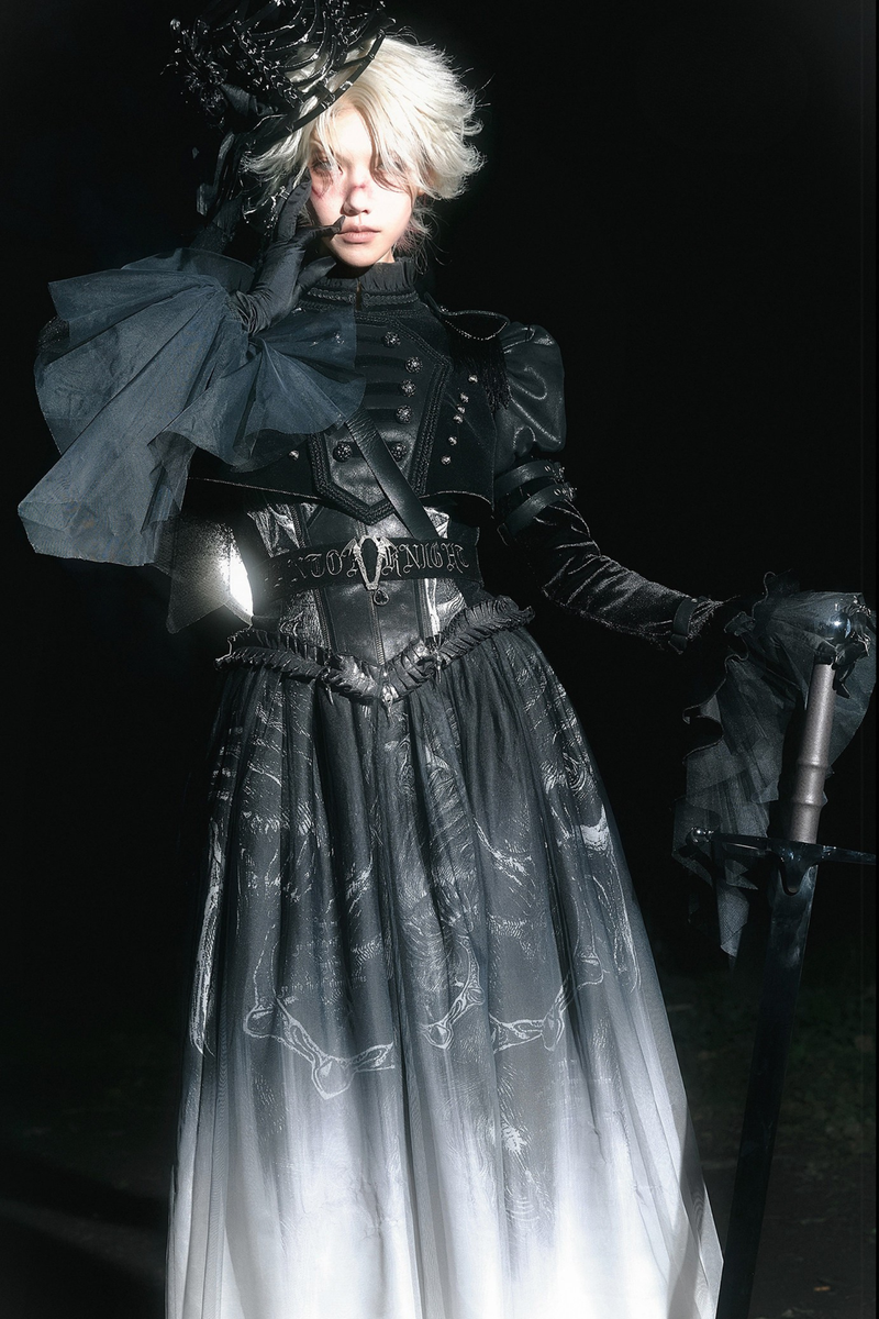 [pre-order Deadline: June 8] Phantom Knight Dark Gothic Military Dress Full Set (jacket + Bustier Top + Skirt)