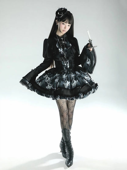 [pre-order Deadline: May 13] Bone Iris Gothic Black Ruffle Shirt + Corset Skirt + Accessories