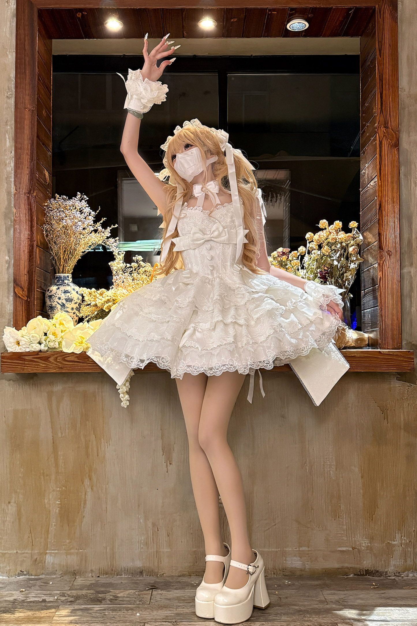 [pre-order] Princess Ballet Tiered Lolita Dress + Headband + Necklace + Sleeves + Tail