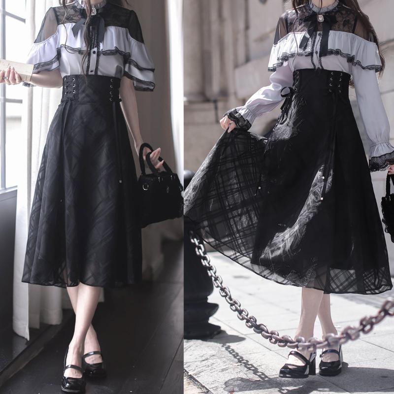 [reservations] Dark Top + Long Skirt + Ribbon