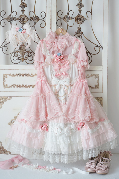 Flower Banquet Princess Sleeve Shirt + Ruffle Lolita Dress