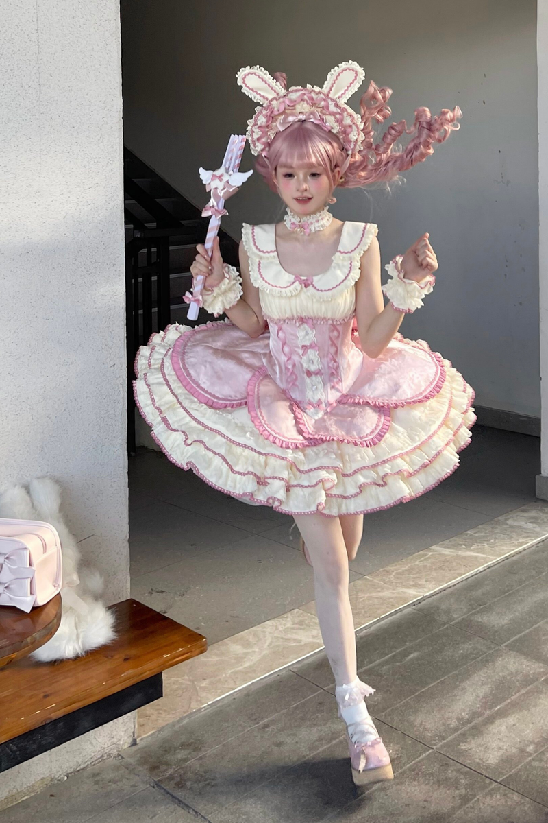 Magical Girl Lolita Dress + Bonnet + Pendant + Sleeves