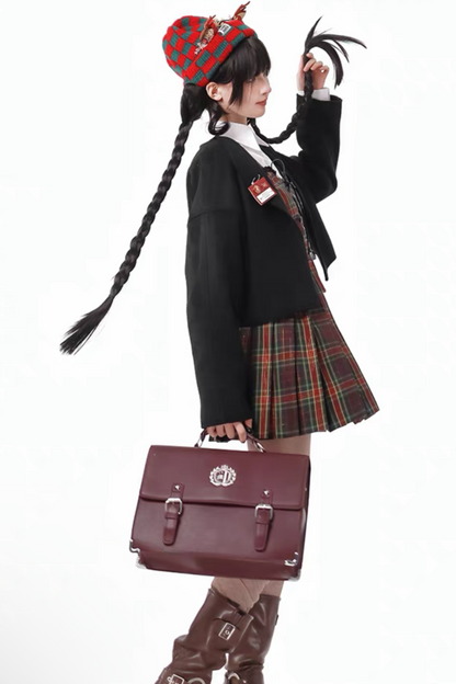 [pre-order] Christmas Plaid Skirt + Show Coat