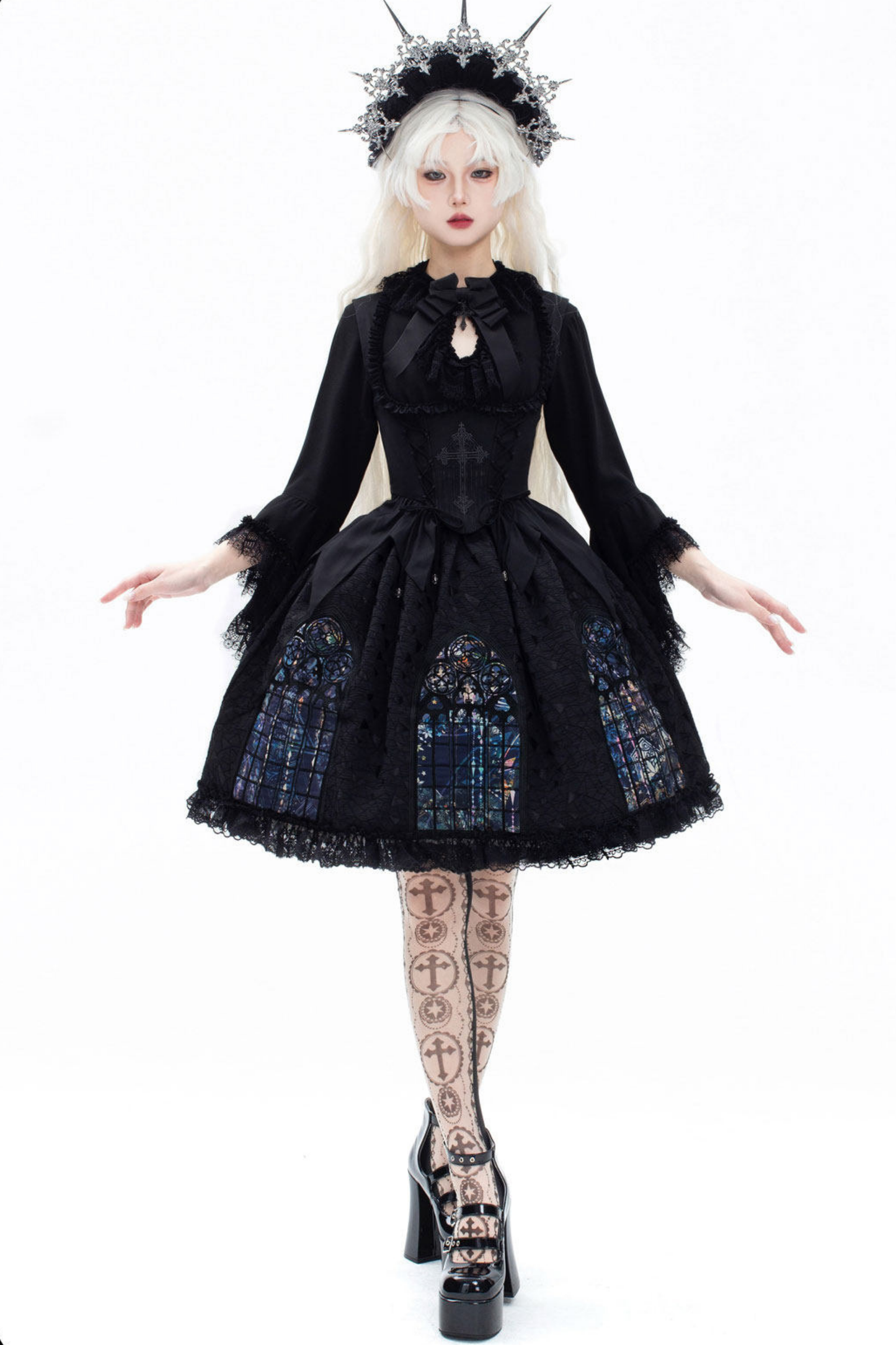 Gothic Lolita Jumper Skirt + Dark Top + Girdle