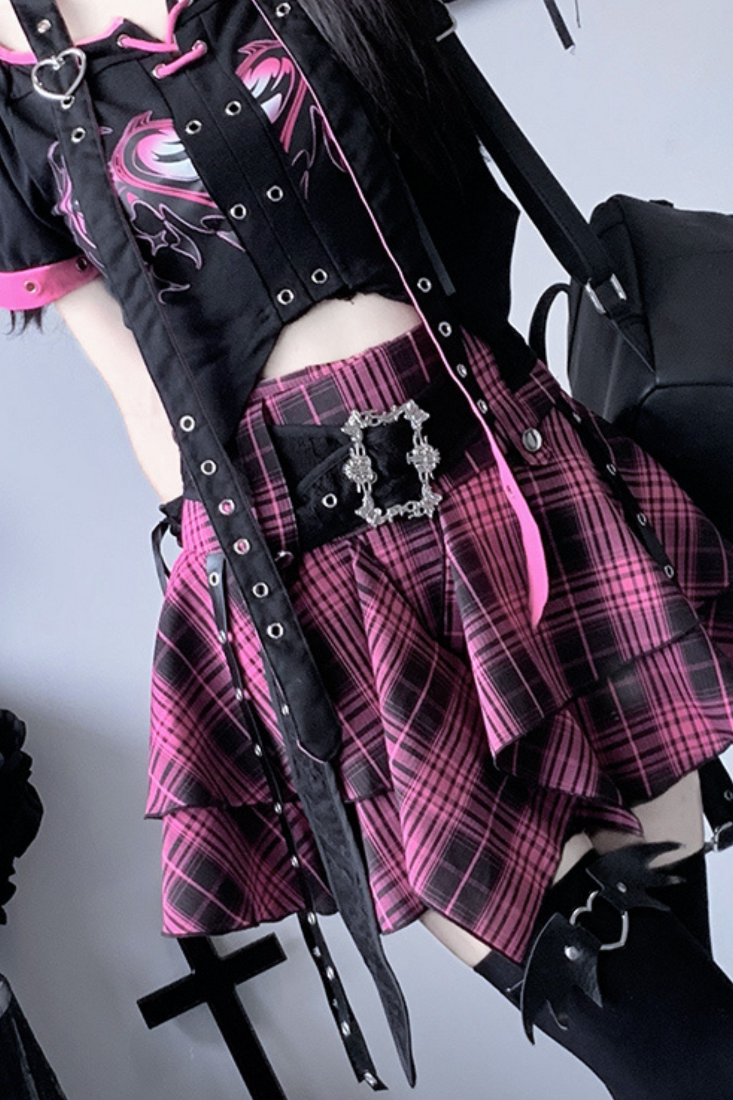 Subculture Rock Top + Plaid Skirt