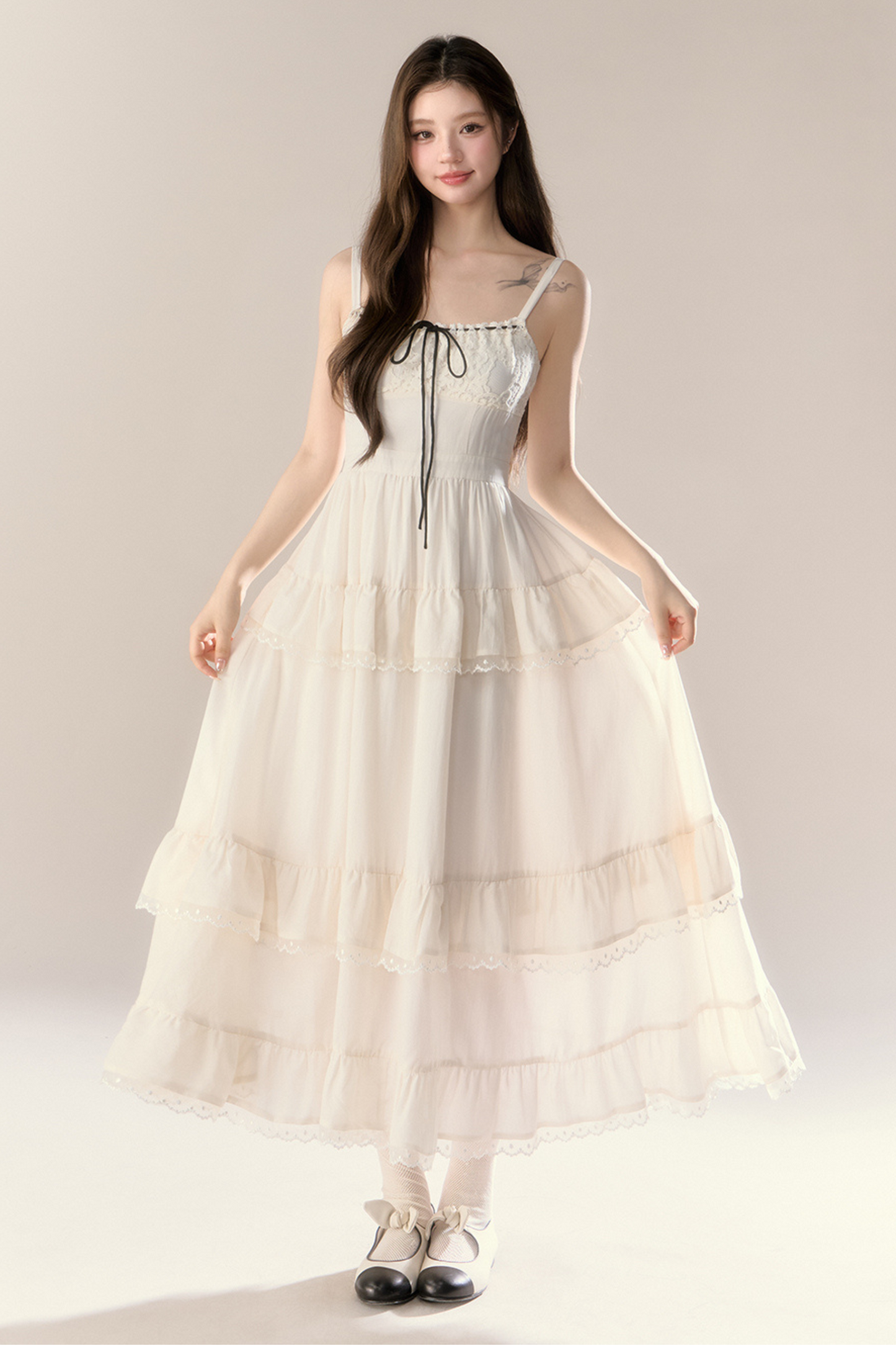 Lillian French Shawl Tiered Dress