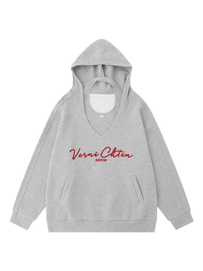 American Retro Sweatshirt Hooded Loose Oversized Two-piece Set
