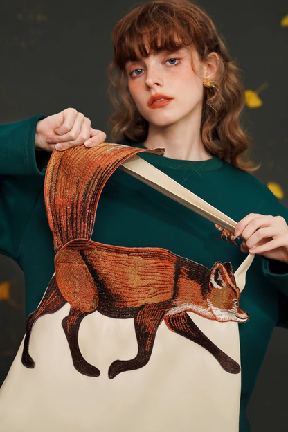 Fox Shoulder Canvas Bag