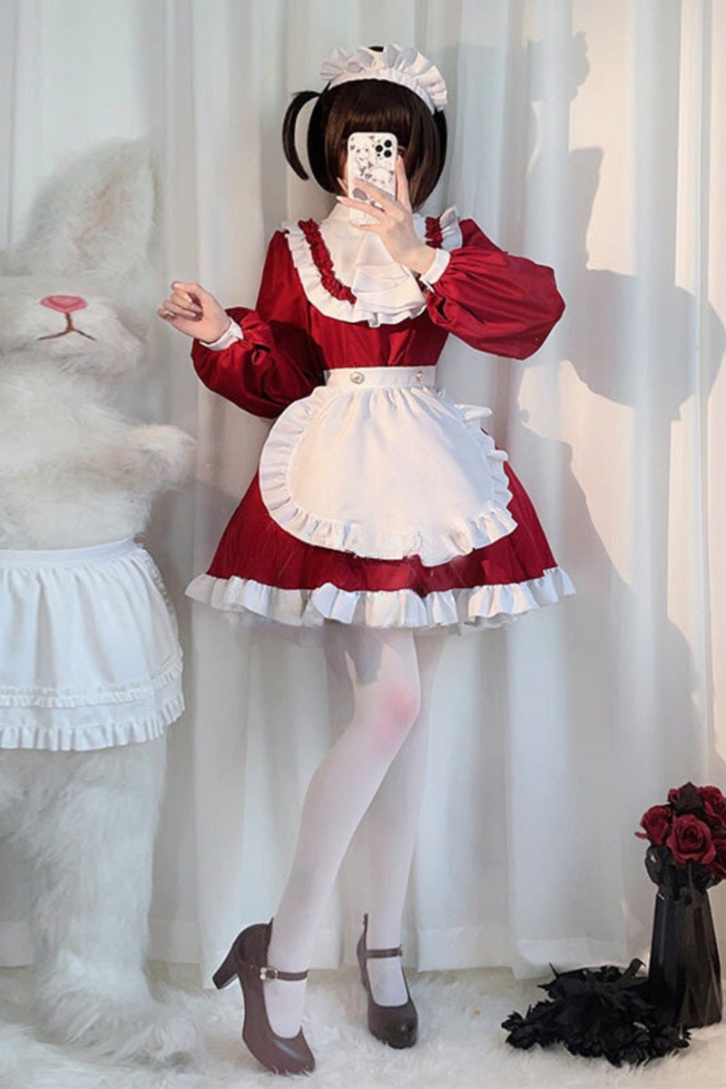 Red Maid Cosplay Dress