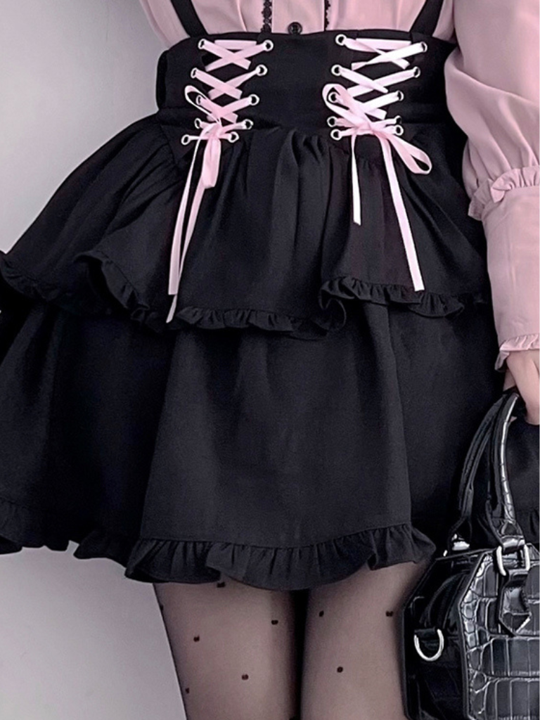 Jirai Blouse + Suspender Skirt Set