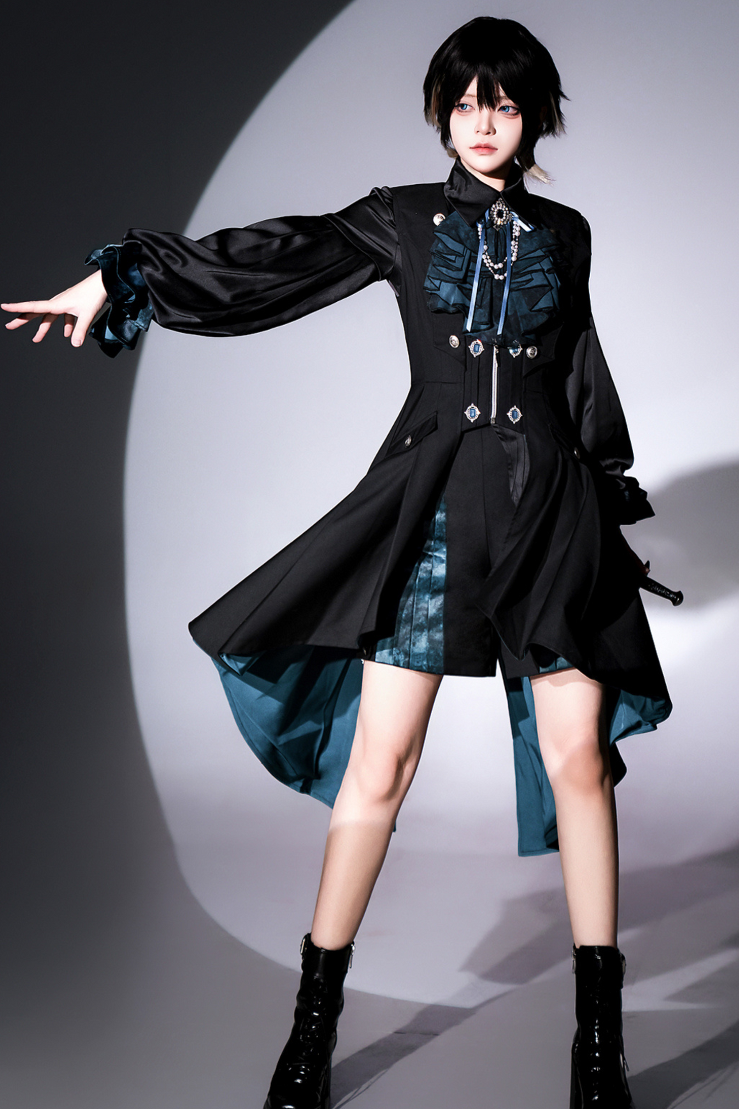 Dark Mode Asymmetric Jacket + Dress + Pants