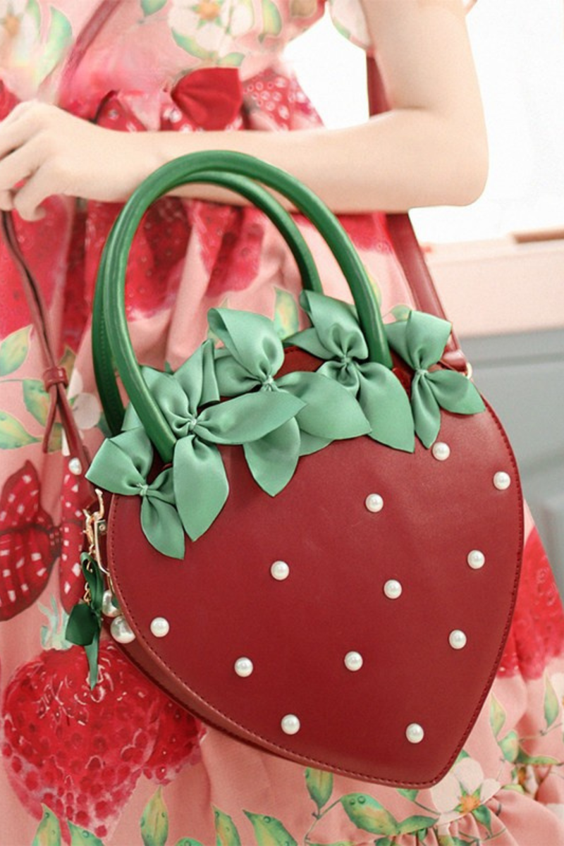 Strawberry Pearl Bow Handbag