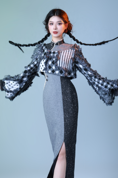 Check Design Mode Chinese Dress