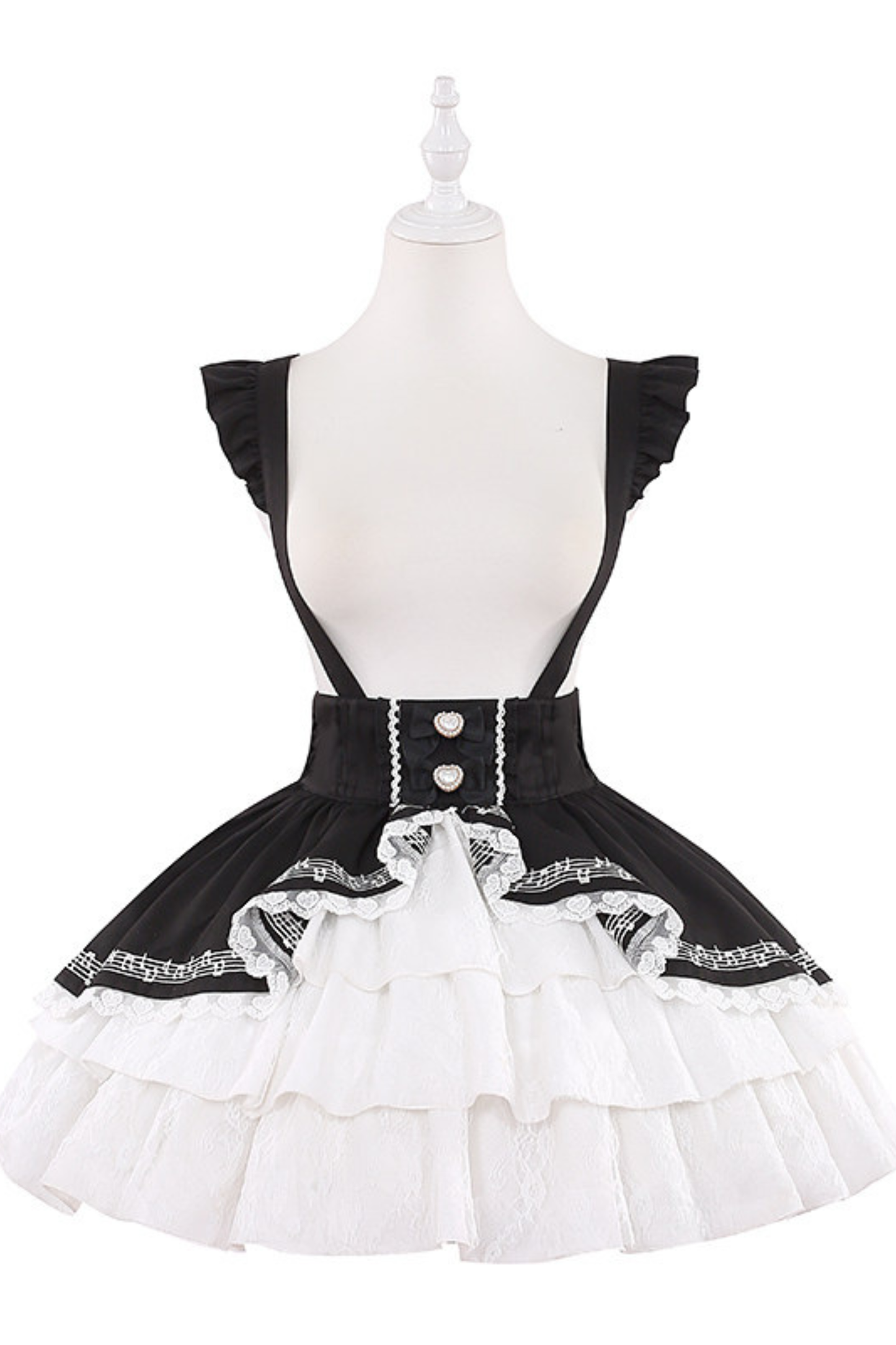 Lace Shirt + Tiered Bib Skirt