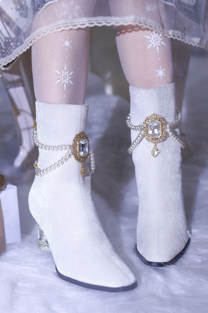 Gemstone Bow Lolita Boots