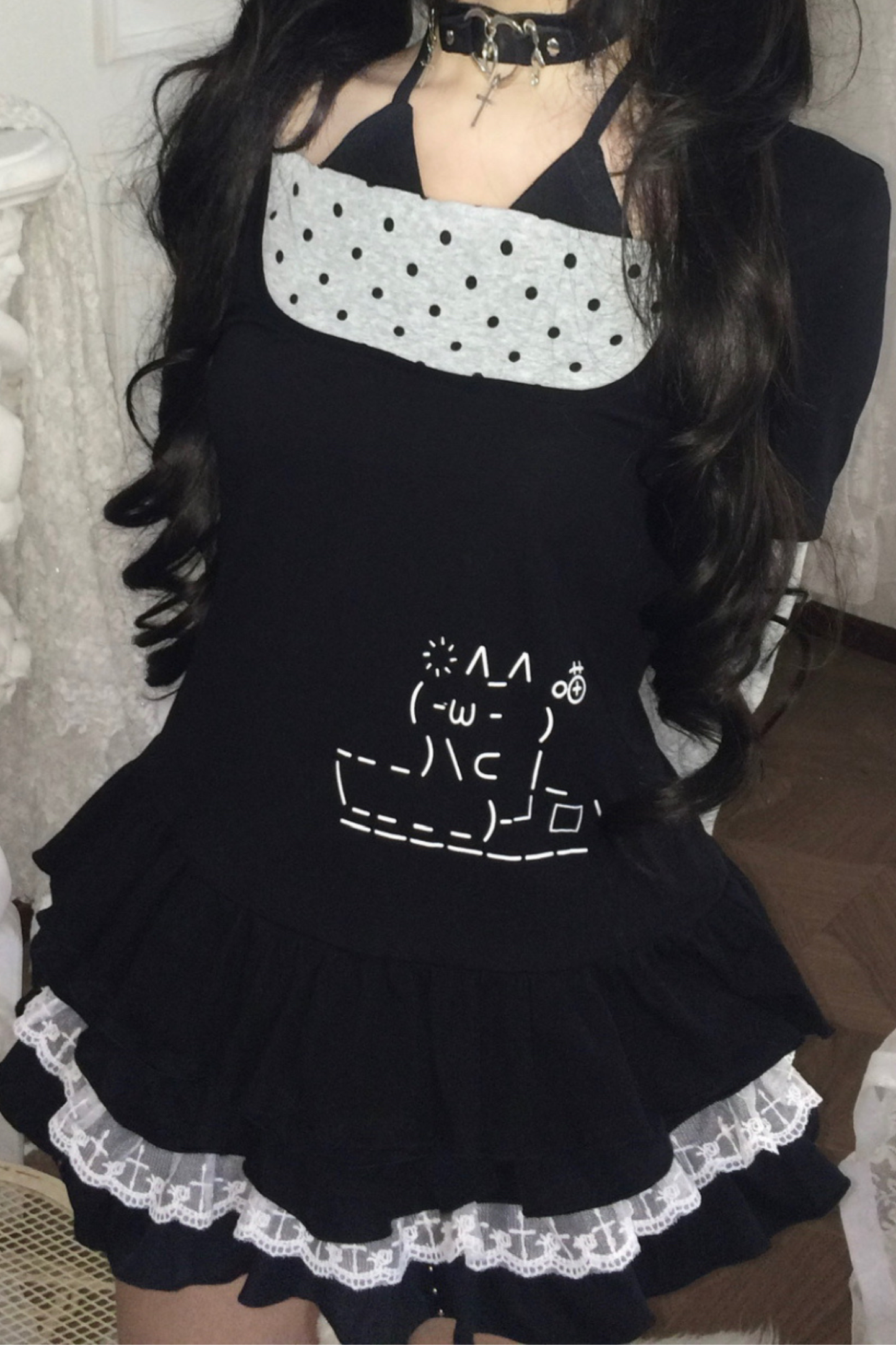 Dark Sweet Dot Top + Skirt