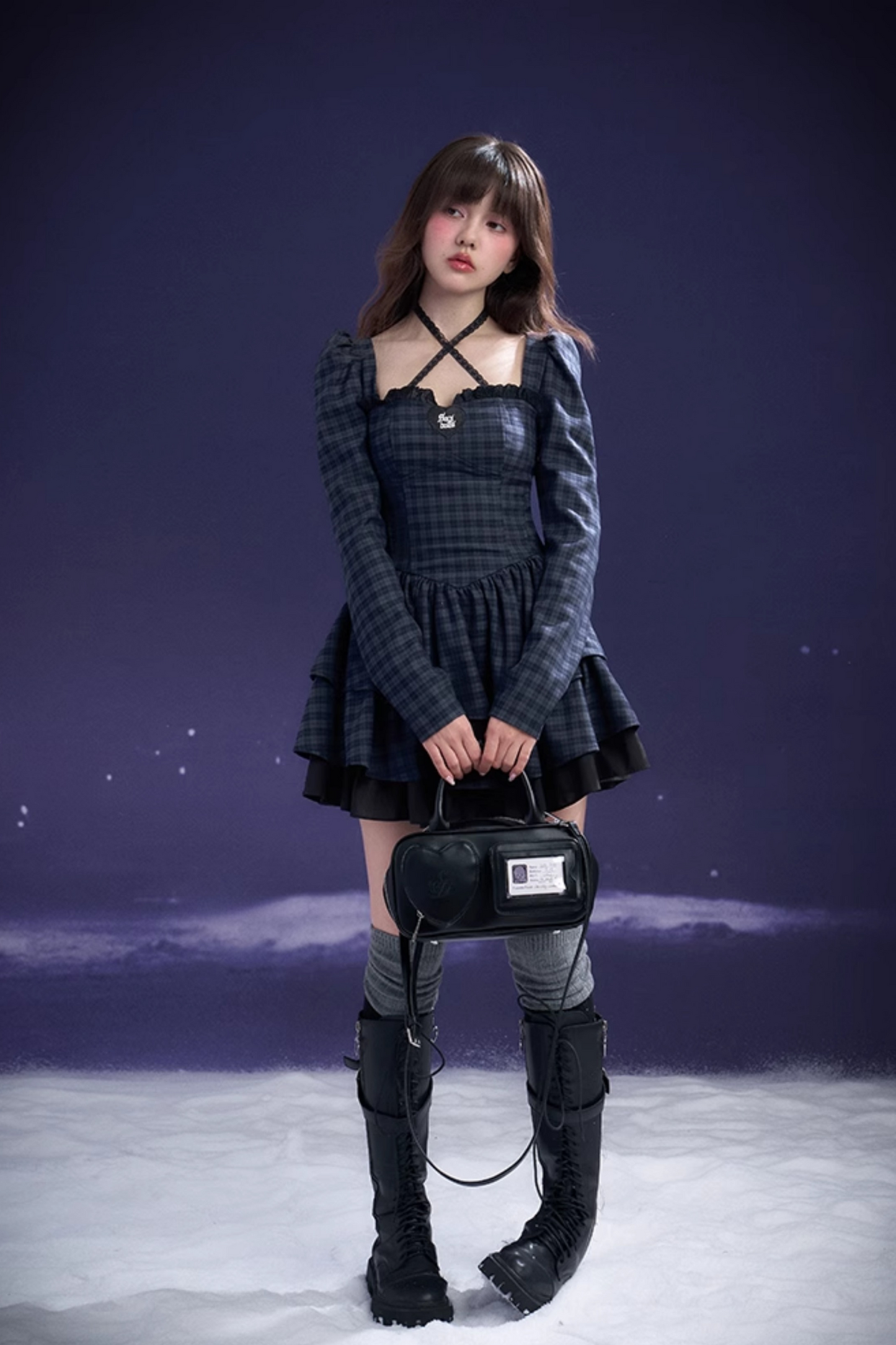 Night Princess Plaid Dress