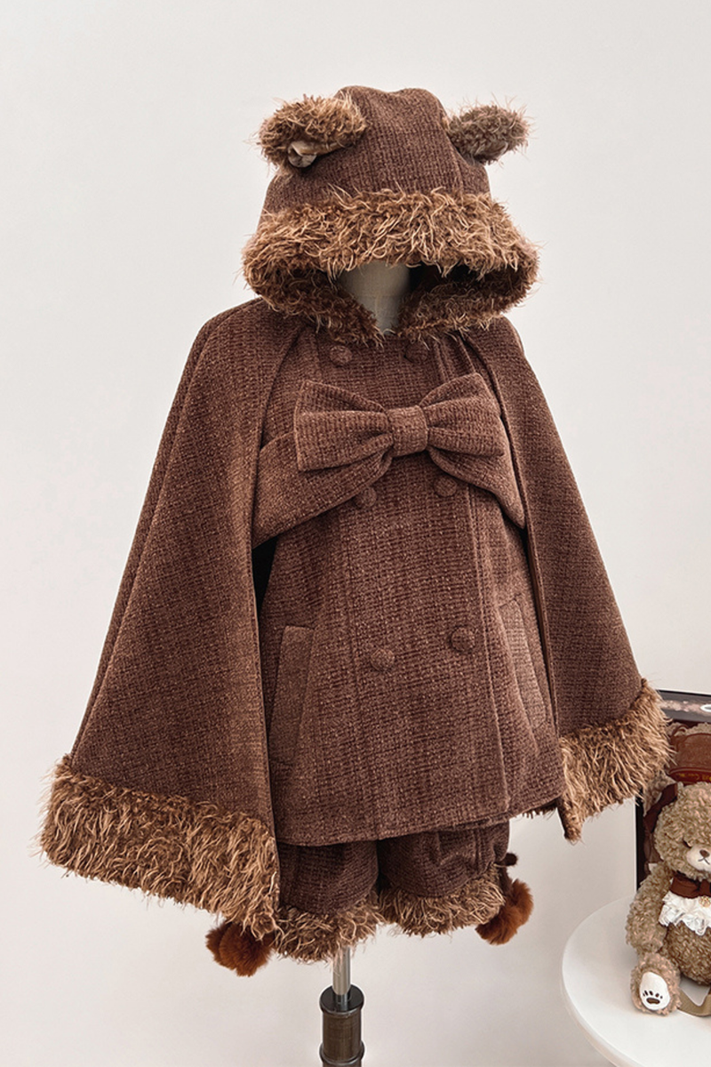 Animal Tweed Coat + Boa Shorts