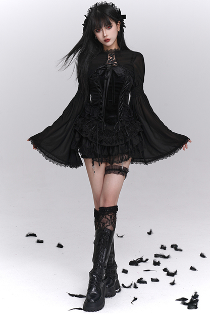 Ghost Girl Gothic Puffy Skirt + Camisole + Short Outer
